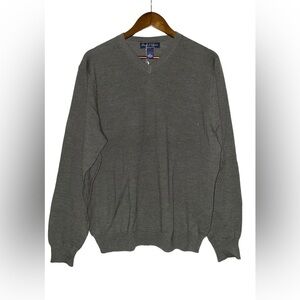 David & Squire Extra Fine Merino Wool Long Sleeve Pullover Sweater NEW Men L